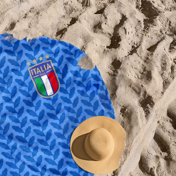 Équipe d'Italie foot 2026 - Serviette de plage ronde - Caudie