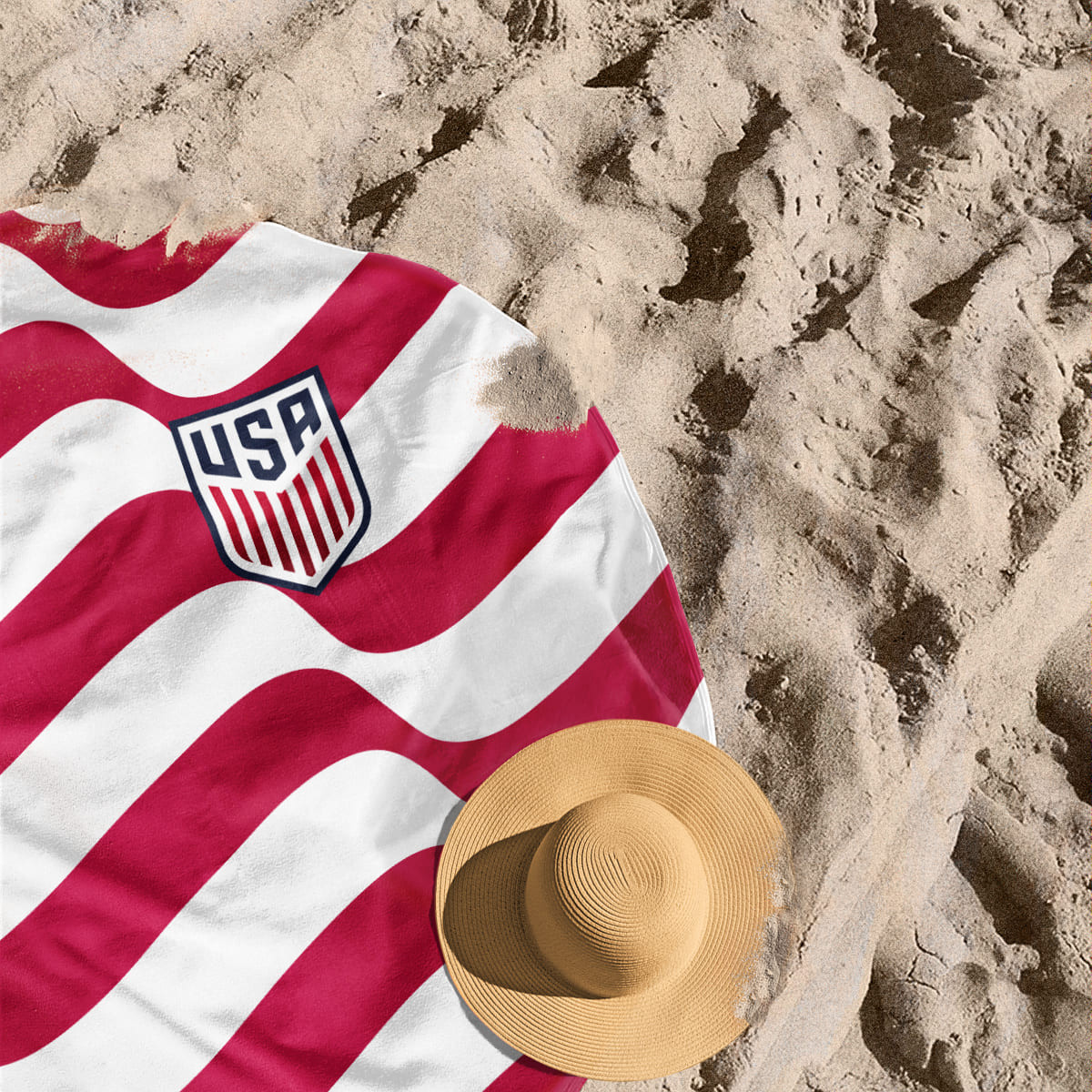 Équipe des États-Unis d'Amérique foot 2026 - Serviette de plage ronde - Caudie