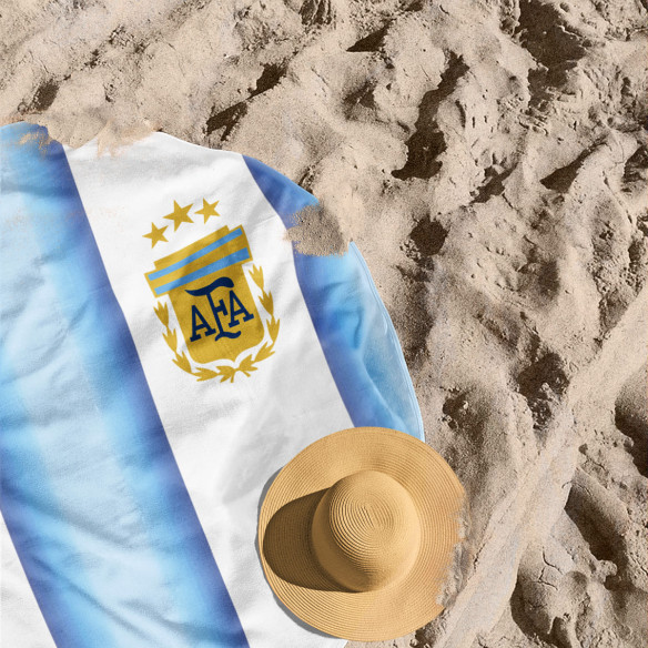 Équipe d'Argentine foot 2026 - Serviette de plage ronde - Caudie