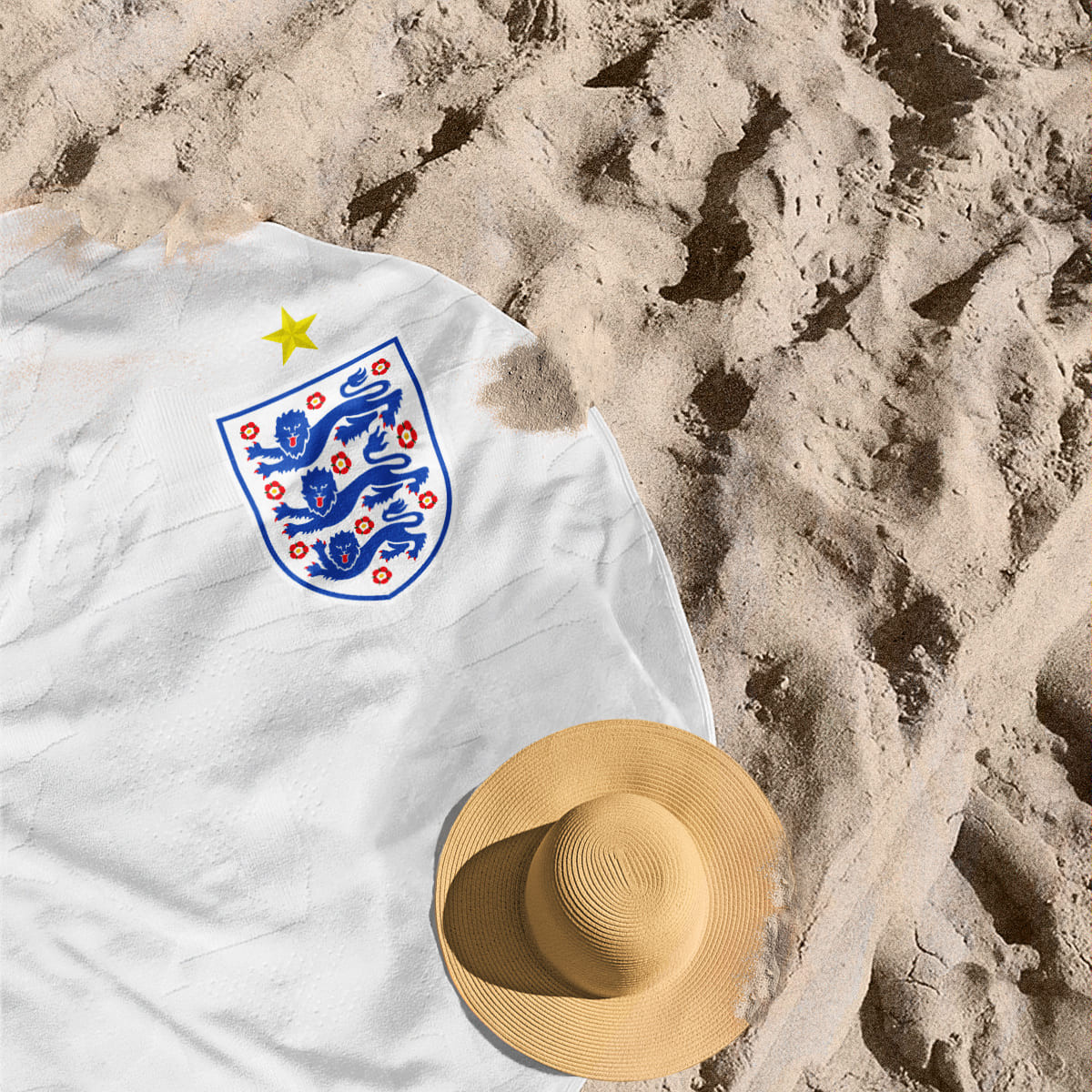 Équipe d'Angleterre foot 2026 - Serviette de plage ronde - Caudie