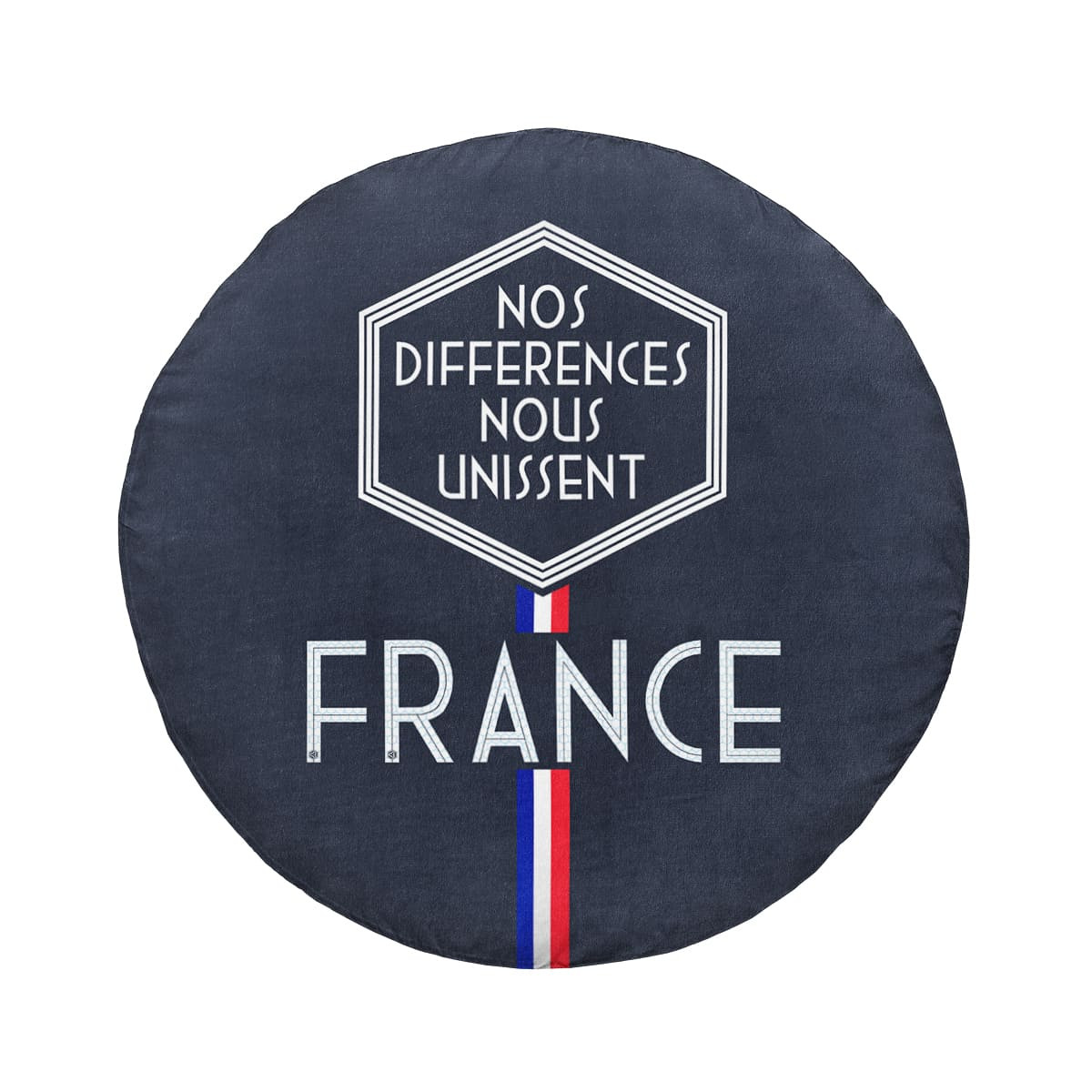 Nos différences nous unissent (v1) - Round beach towel - Caudie