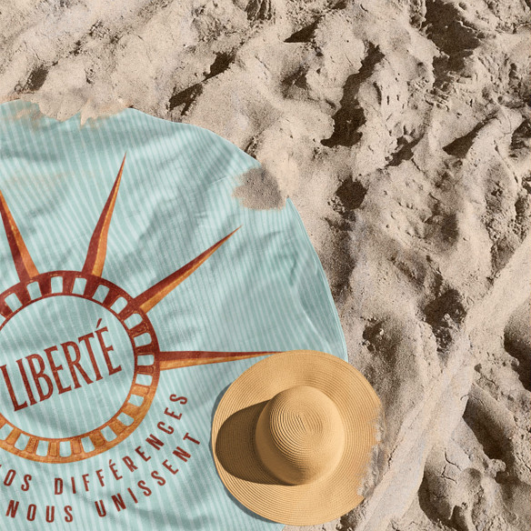 Nos différences nous unissent (v3) - Round beach towel - Caudie