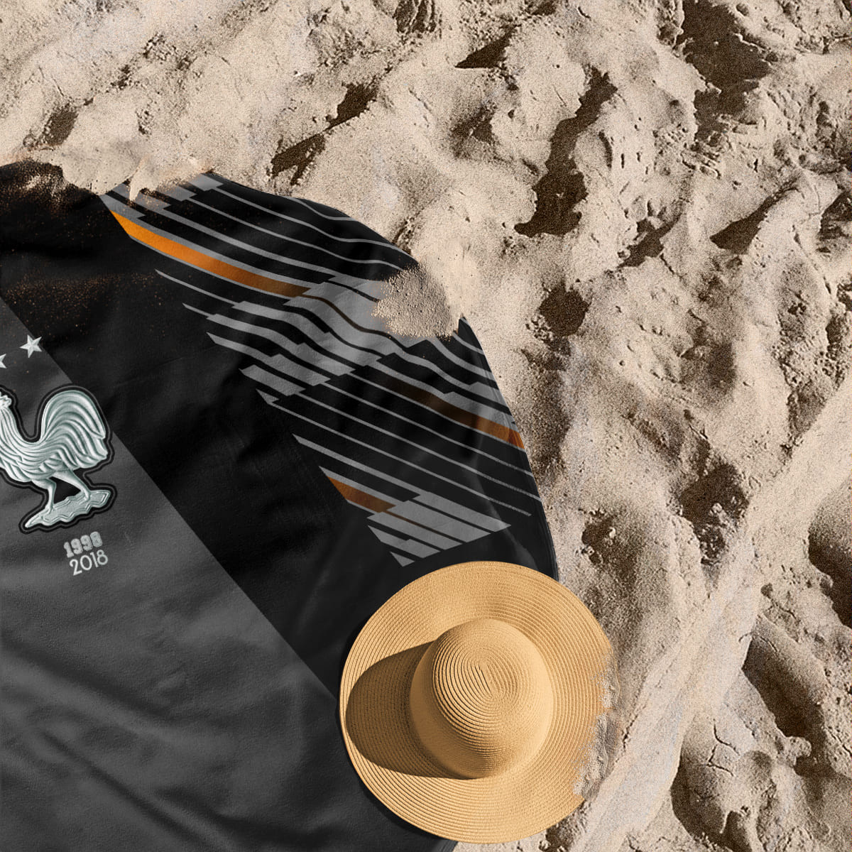 Gardien équipe France foot 2026 - Serviette de plage ronde - Caudie