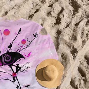 Flamingo - Round beach towel - Caudie 2