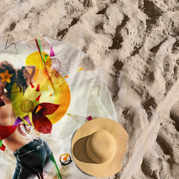 Azur - Serviette de plage ronde - Caudie