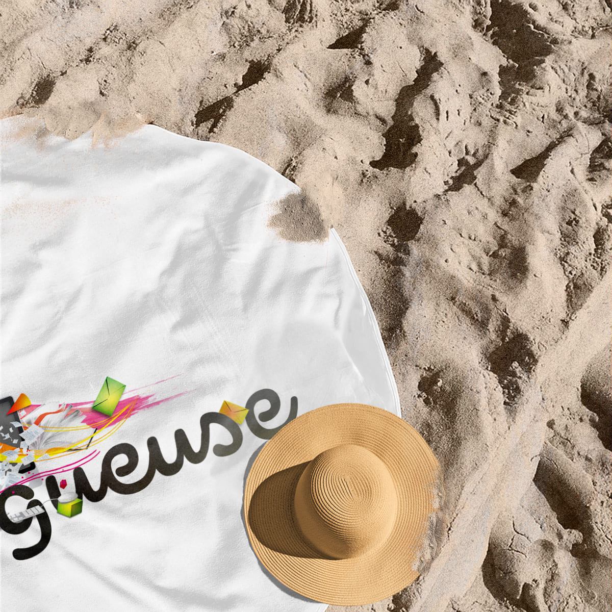 Blogueuse - Round beach towel - Caudie