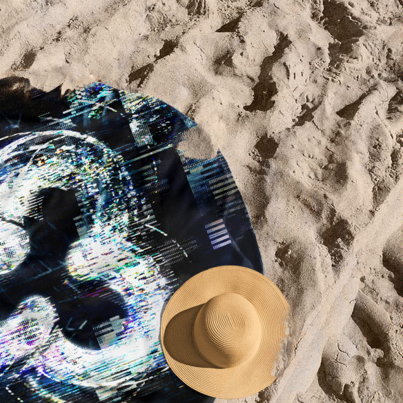 Caudie in the shell - Round beach towel - Caudie
