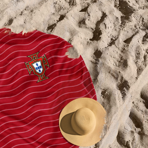 Équipe du Portugal foot 2026 - Serviette de plage ronde - Caudie
