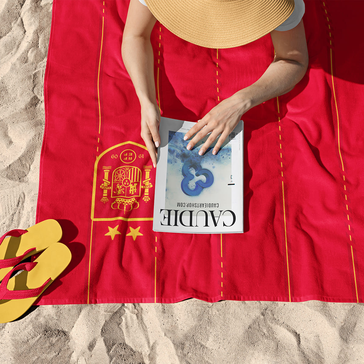 Équipe d'Espagne foot 2 étoiles 2026 - Serviette de plage - Caudie