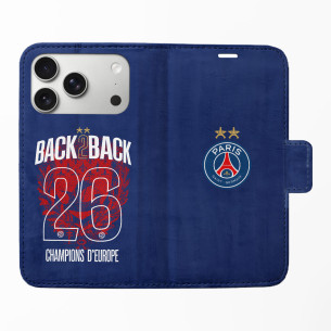 PSG 2 étoiles ligue des champions 2026 - Coque portefeuille - Caudie