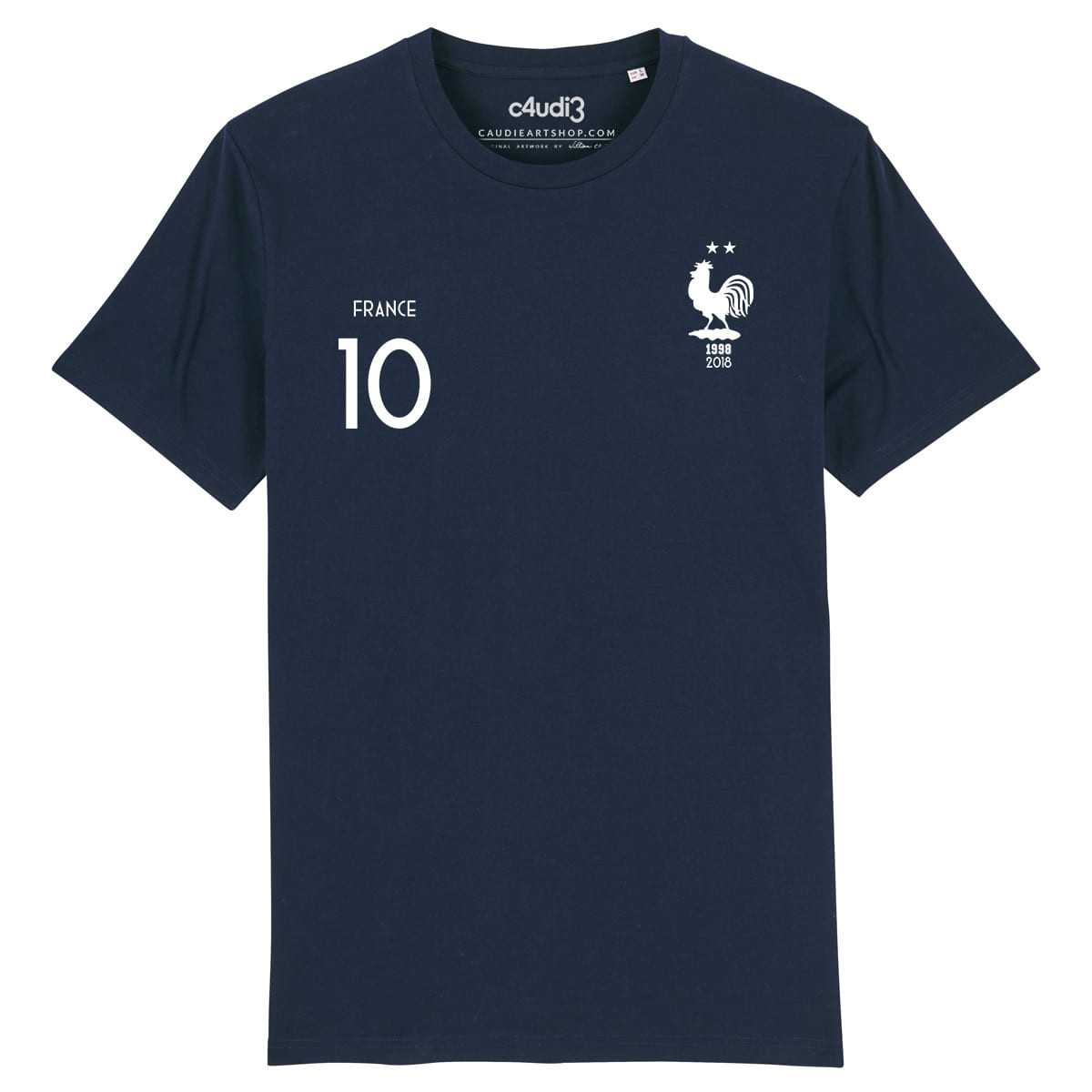 ÉQUIPE DE FRANCE - 2 ÉTOILES + 10 Mbappe - T-shirt homme - Caudie