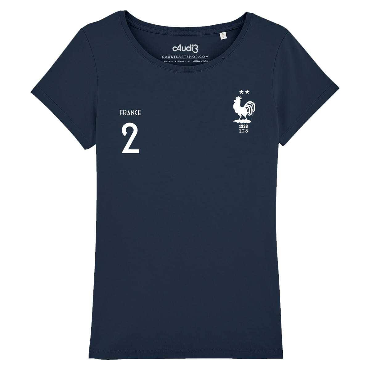 ÉQUIPE DE FRANCE - 2 ÉTOILES + 2 Pavard - T-shirt femme - Caudie